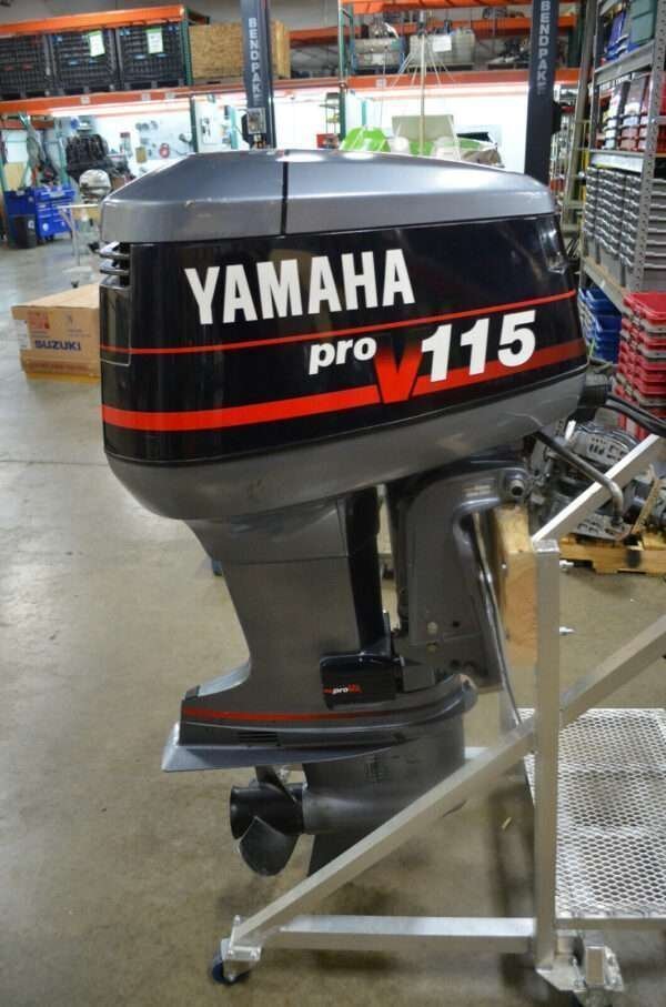 Yamaha-115hp-2-stroke-long-shaft-outboard-1-600x907-1.jpg 1994 Yamaha 115 HP V4 Carbureted 2 Stroke 20" (Long Shaft) Outboard Motor - Image 1